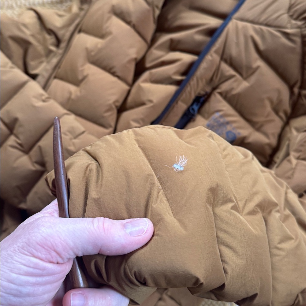 Mountain Hardwear stretchdown hoody jacket full zip golden brown mens S NEW - Picture 9 of 11
